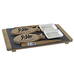 Items Keramieken sushi servies/serveerset met blad voor 2 personen 9-delig - Sushi eetset