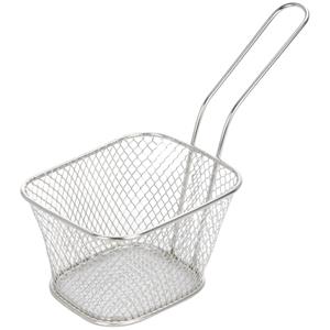 6x stuks patat/snack serveermandje/frituurmandje Zilver