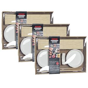 Items Keramieken sushi servies/serveerset voor 6 personen 7-delig - Sushi eetset