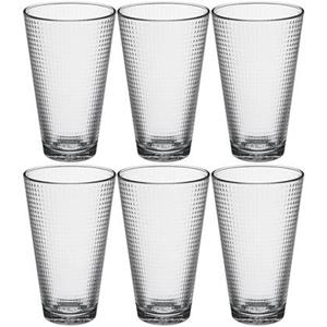 Secret De Gourmet Set van 6x stuks water/sap glazen Benit 340 ml van glas - Drinkglazen - Waterglazen