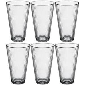 Secret De Gourmet Set van 6x stuks water/sap glazen Benit 340 ml van glas - Drinkglazen - Waterglazen