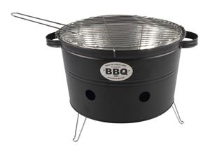 Barbecue/bbq emmer zwart tafelmodel 33 cm - Houtskoolbarbecues rond