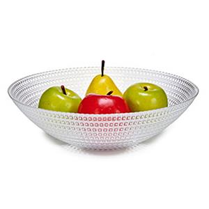 Trendoz Grote fruitschaal Cristas Allure van bewerkt glas rond 30.5 cm -