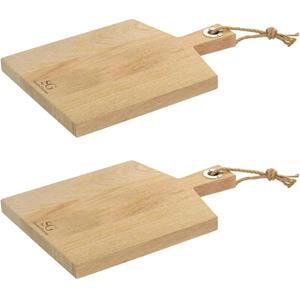 Secret de Gourmet 2x Stuks snijplank met handvat x 26 cm van mango hout -