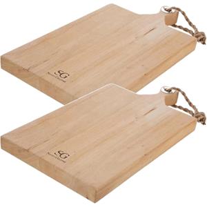 Secret de Gourmet 2x Stuks snijplank met handvat 48 x 26 cm van mango hout -