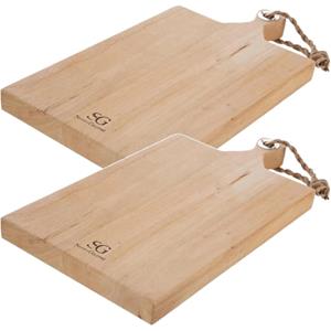 Secret de Gourmet 2x Stuks snijplank met handvat 48 x 26 cm van mango hout -