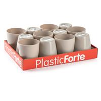 Forte Plastics 24x Kunststof Drinkglazen Taupe 400 Ml - Drinkglazen