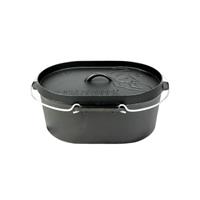 Unbranded Dutch Oven braadpan gietijzer met grill deksel ovaal 9L