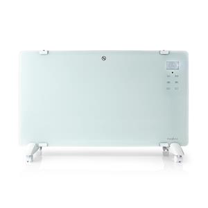 nedis Glazen Paneel Convectorkachel | Thermostaat | LCD-Scherm | 2 Warmtestanden | Staand / Wandmontage | 2000 W | Wit