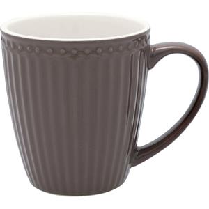 GreenGate Koffiemok Alice donker Chocolade 300ml - H 10cm - Ø 9.5cm