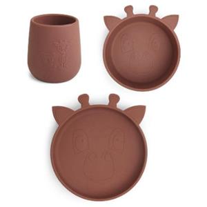 nuuroo Geschirrset Judi Giraffe 3er, Mahogany