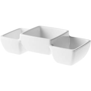 2x Snack/serveerschaaltjes 3-vaks 14 X 6 Cm Melamine 150 Ml nack En Tapasschalen