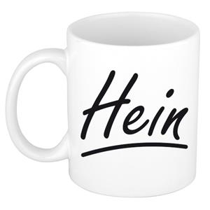 Bellatio Hein naam cadeau mok / beker met sierlijke letters - Cadeau collega/ vaderdag/ verjaardag of persoonlijke voornaam mok werknemers