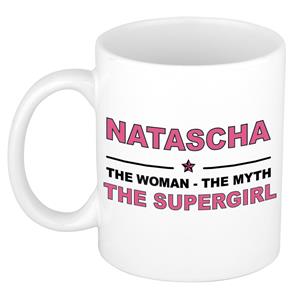 Bellatio Naam cadeau Natascha - The woman, The myth the supergirl koffie mok / beker 300 ml - naam/namen mokken - Cadeau voor o.a verjaardag/ moederdag/ pensioen/ geslaagd/ bedankt