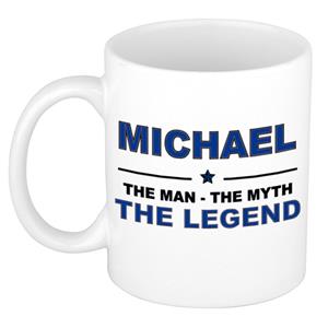 Bellatio Naam cadeau Michael - The man, The myth the legend koffie mok / beker 300 ml - naam/namen mokken - Cadeau voor o.a verjaardag/ vaderdag/ pensioen/ geslaagd/ bedankt