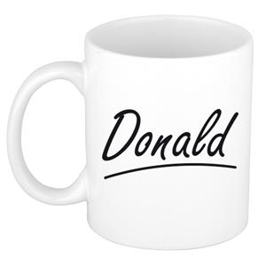 Bellatio Donald naam cadeau mok / beker met sierlijke letters - Cadeau collega/ vaderdag/ verjaardag of persoonlijke voornaam mok werknemers