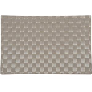 Kesper 6x Rechthoekige placemats taupe gevlochten 30 x 43 cm - Bruine placemats/onderleggers - Kunststof tafeldecoratie