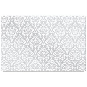 Zeller Set van 8x stuks rechthoekige placemats met witte barok print 43,5 x 28,5 cm - Vintage tafel onderleggers