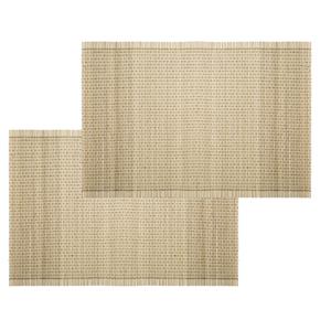 Secret De Gourmet Set van 4x stuks placemats beige bamboe 45 x 30 cm - Tafel onderleggers