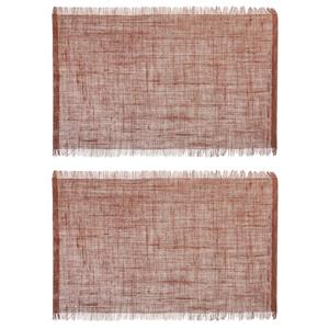 Secret De Gourmet Set van 4x stuks placemats uni terra bruin jute 45 x 30 cm - Tafel onderleggers