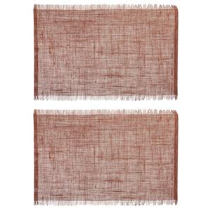 Secret De Gourmet Set van 4x stuks placemats uni terra bruin jute 45 x 30 cm - Tafel onderleggers