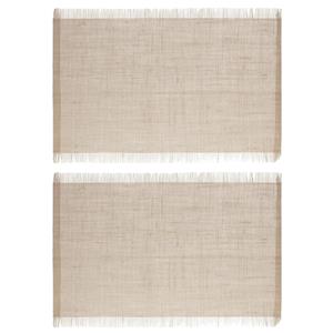 Secret De Gourmet Set van 4x stuks placemats uni lichtbruin jute 45 x 30 cm - Tafel onderleggers