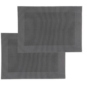 Secret De Gourmet Set van 4x stuks placemats zwart - texaline - 50 x 35 cm - Onderleggers