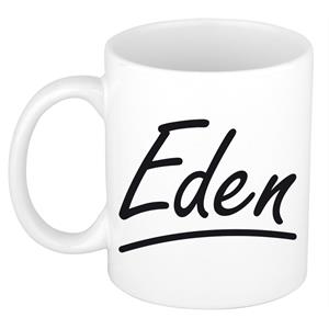 Bellatio Eden naam cadeau mok / beker sierlijke letters - Cadeau collega/ moederdag/ verjaardag of persoonlijke voornaam mok werknemers