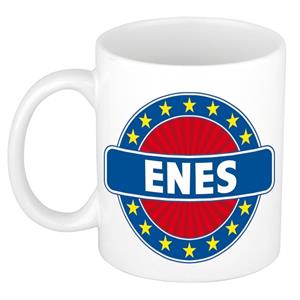 Bellatio Enes naam koffie mok / beker 300 ml - namen mokken