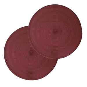 Secret de Gourmet Set van 4x stuks placemats gevlochten kunststof bordeaux rood cm -