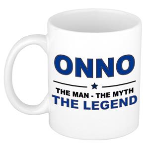 Bellatio Naam cadeau Onno - The man, The myth the legend koffie mok / beker 300 ml - naam/namen mokken - Cadeau voor o.a verjaardag/ vaderdag/ pensioen/ geslaagd/ bedankt
