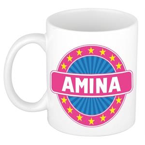 Bellatio Amina naam koffie mok / beker 300 ml - namen mokken