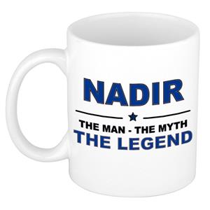 Bellatio Naam cadeau Nadir - The man, The myth the legend koffie mok / beker 300 ml - naam/namen mokken - Cadeau voor o.a verjaardag/ vaderdag/ pensioen/ geslaagd/ bedankt