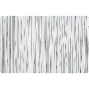 Zeller 4x Rechthoekige placemats metallic wit 30 x 45 cm -  - Tafeldecoratie - Borden onderleggers van kunststof