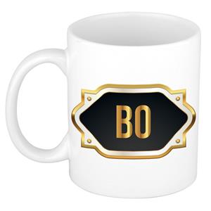 Bellatio Bo naam cadeau mok / beker met gouden embleem - kado verjaardag/ vaderdag/ pensioen/ geslaagd/ bedankt