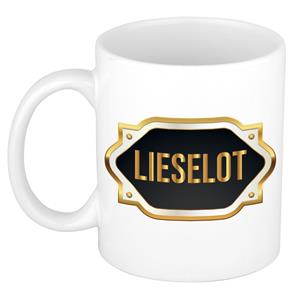 Bellatio Lieselot naam cadeau mok / beker met gouden embleem - kado verjaardag/ moeder/ pensioen/ geslaagd/ bedankt