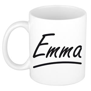 Bellatio Emma naam cadeau mok / beker sierlijke letters - Cadeau collega/ moederdag/ verjaardag of persoonlijke voornaam mok werknemers