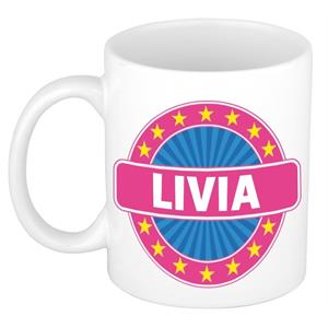 Bellatio Livia naam koffie mok / beker 300 ml - namen mokken