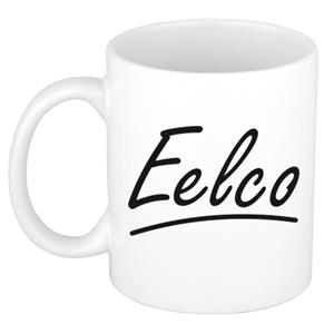 Bellatio Eelco naam cadeau mok / beker met sierlijke letters - Cadeau collega/ vaderdag/ verjaardag of persoonlijke voornaam mok werknemers
