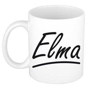 Bellatio Elma naam cadeau mok / beker sierlijke letters - Cadeau collega/ moederdag/ verjaardag of persoonlijke voornaam mok werknemers