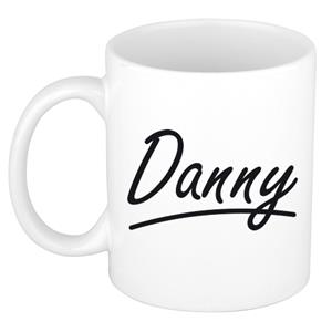Bellatio Danny naam cadeau mok / beker met sierlijke letters - Cadeau collega/ vaderdag/ verjaardag of persoonlijke voornaam mok werknemers