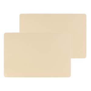 Secret De Gourmet Set van 4x stuks placemats PU-leer/ leer look beige 45 x 30 cm - Tafel onderleggers