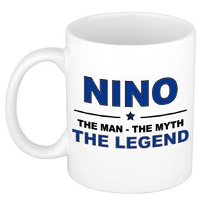 Bellatio Naam cadeau Nino - The man, The myth the legend koffie mok / beker 300 ml - naam/namen mokken - Cadeau voor o.a verjaardag/ vaderdag/ pensioen/ geslaagd/ bedankt