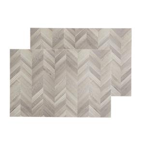 Secret De Gourmet Set van 4x stuks placemats hout print hongaarse punt - PVC - 45 x 30 cm - Onderleggers