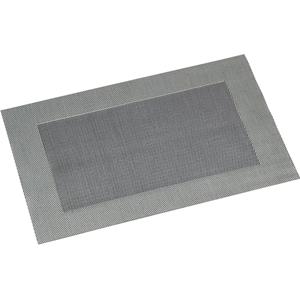 4x Rechthoekige placemats zilver geweven 29 x 43 cm met rand - Zilveren placemats/onderleggers - Kunststof tafeldecoratie