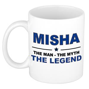 Bellatio Naam cadeau Misha - The man, The myth the legend koffie mok / beker 300 ml - naam/namen mokken - Cadeau voor o.a verjaardag/ vaderdag/ pensioen/ geslaagd/ bedankt