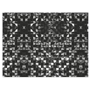 Contento Retro stijl zwarte placemats van vinyl 40 x 30 cm - Antislip/waterafstotend - Stevige top kwaliteit