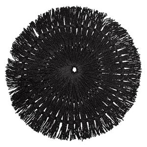 Secret De Gourmet Ronde placemat raffia zwart - 38 cm - Tafel onderleggers