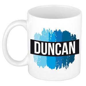 Bellatio Duncan naam cadeau mok / beker met verfstrepen - Cadeau collega/ vaderdag/ verjaardag of als persoonlijke mok werknemers