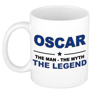 Bellatio Naam cadeau Oscar - The man, The myth the legend koffie mok / beker 300 ml - naam/namen mokken - Cadeau voor o.a verjaardag/ vaderdag/ pensioen/ geslaagd/ bedankt